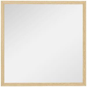HOMCOM Specchio da parete quadrato 50 x 50 cm, cornice in legno naturale, ideale per bagno, soggiorno o camera da letto | Aosom Italy