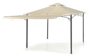 Gazebo a Vela da Giardino 3.35x3.35m Telo in Poliuretano Tettoia con Chiusura a Gas e Ventilazione Taddei New Ibiscus Beige