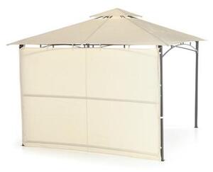 Gazebo a Vela da Giardino 3.35x3.35m Telo in Poliuretano Tettoia con Chiusura a Gas e Ventilazione Taddei New Ibiscus Beige