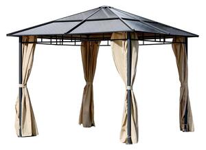Gazebo da Giardino in Acciaio con Tende Laterali 3x3m Maine