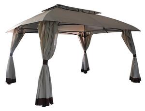 Gazebo da Giardino 3x4m Telo in Poliuretano Tettoia Ventilazione Taddei Venice Beige