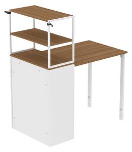 HOMCOM Scrivania Pieghevole Tavolo da Cucina con 4 Ripiani Scrivania per Computer Tavolo da Lavoro per Laptop 105 x 60 x 127 cm Legno Naturale | Aosom Italy