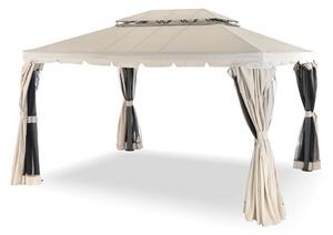 Gazebo da Giardino 3x4m Telo in Poliuretano con Ventilazione e Zanzariere Taddei Spagna Beige