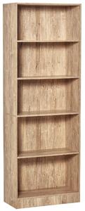 HOMCOM Libreria, scaffale di stoccaggio a 5 livelli con ripiani regolabili, 63 x 29,2 x 176 cm, legno naturale | Aosom Italy