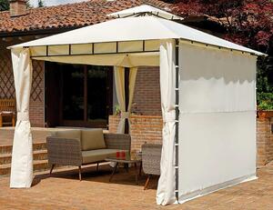 Gazebo da Giardino in Ferro 3X3m Vorghini Iron Ecrù