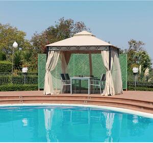 Gazebo da Giardino in Ferro 3x3xH2,90m Rama Giunone Ecrù