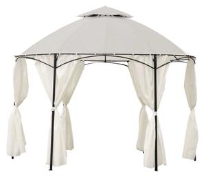 Gazebo da Giardino Ø3,5m in Acciaio Dakota Bianco