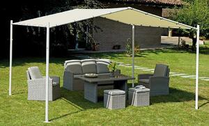 Gazebo da Giardino in Ferro 3,5X4m Vorghini Milano Bianco e Ecrù