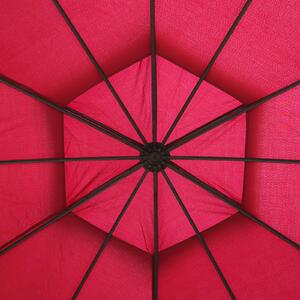 Gazebo da Giardino in Acciaio Ø3,5 m con Teli Laterali Bordeaux