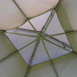 Gazebo da Giardino 3x3x2.64m in Acciaio Nero