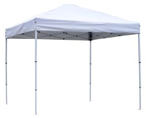 Gazebo da Giardino 2.5x2.5m in Acciaio Pieghevole Tessuto Oxford Bianco