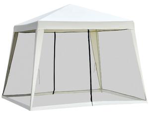 Gazebo da Giardino 3x3x2.35 m in Acciaio con Zanzariere Beige
