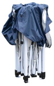 Gazebo da Giardino 2.5x2.5m in Acciaio Pieghevole Tessuto Oxford Blu