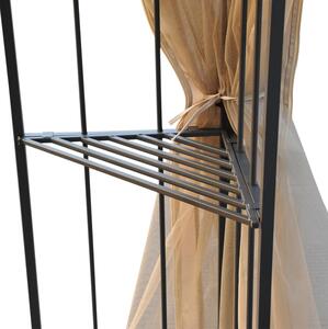 Gazebo da Giardino 3x3m in Metallo Zanzariere e Doppio Tetto Crema