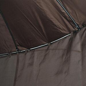 Gazebo da Giardino Ø3.65m in Metallo Doppio Tetto Caffè