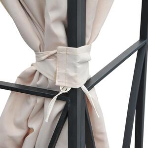 Gazebo da Giardino 3x3m in Ferro Doppio Tetto Deluxe Beige