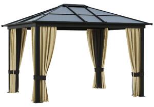 Gazebo da Giardino 3x3.6x2.65m in Alluminio e Policarbonato Tendone Lusso