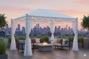 Gazebo da Giardino 3x4m in Metallo Morel Miami Bianco