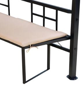 Gazebo da Giardino 3.8x2.65m in Acciaio con 4 Panche elegante Beige