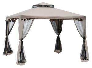 Gazebo da Giardino Pieghevole con Zanzariera 2,94x2,94m in Metallo e Tessuto Talpa