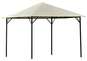 Gazebo da Giardino 3x3m in Metallo e Poliestere Bianco Crema