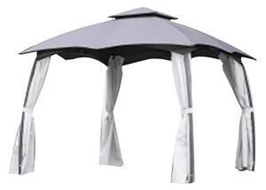 Gazebo da Giardino 3x3m in Acciaio Louisiana Grigio