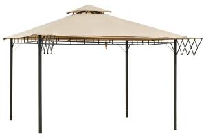 Gazebo da Giardino 3,25x3,25m con Telo Estraibile Marrone Chiaro