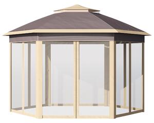 Gazebo da Giardino 405x340x285 cm con Zanzariera Beige