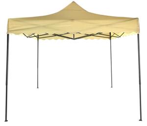 Gazebo da Giardino Pieghevole 3x3m in Acciaio e Tessuto Oxford Beige