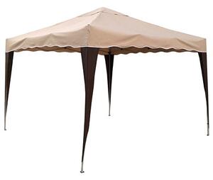 Gazebo da Giardino Pieghevole 3X3M Struttura in Metallo Tessuto Beige Bertozzi
