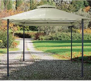 Gazebo da Giardino 3,5X3,5M Struttura in Ferro Copertura Beige Bertozzi Space