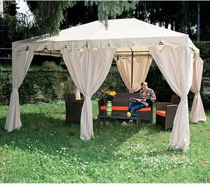 Gazebo da Giardino in Acciaio 3x4m Bauer Armonia Ecrù