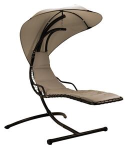 Dondolo da Giardino Pensile in Metallo con Cuscino e Parasole 120x175x220cm Pendent Beige