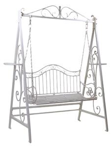 Dondolo da Giardino in Metallo 146x95x207cm Viareggio Bianco