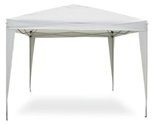 Gazebo Pop Up Pieghevole 3x3 M Richiudibile Struttura in Acciaio Tessuto Bianco