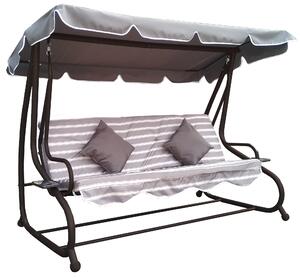 Dondolo Letto da Giardino in Metallo 4 Posti Harmony Moka
