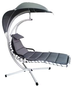 Dondolo Pensile da Giardino in Metallo e Textilene Sleep Grigio
