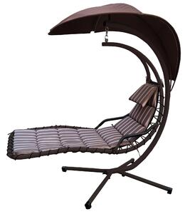 Dondolo Pensile da Giardino in Metallo e Textilene Sleep Moka