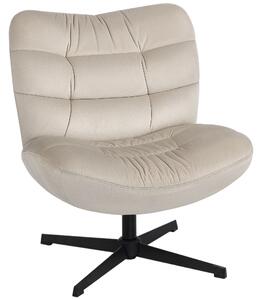 HOMCOM Poltrona da salotto girevole, sedia imbottita in ciniglia senza braccioli, seduta e schienale ampi, 70x80x82cm, crema | Aosom Italy