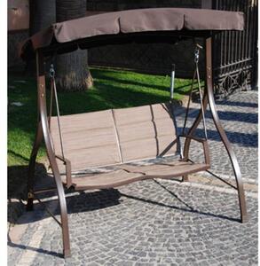 Dondolo 2 Posti in Ferro con Rivestimento Seduta in Textilene Imbottito 160X114X163Cm