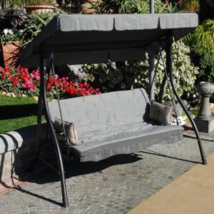 Dondolo 3 Posti in Ferro con Rivestimento Seduta e Funzione Letto 198X140X174Cm