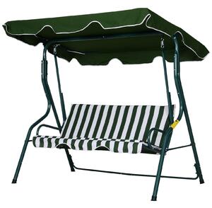Dondolo 3 Posti da Giardino 170x110x153 cm Swivel Verde e Bianco