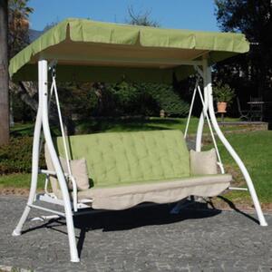 Dondolo 3 Posti in Ferro con Rivestimento Seduta e Funzione Letto 198X140X174Cm