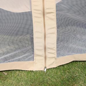 Dondolo da Giardino 3 Posti con Gazebo e Zanzariera 206x119x207 cm Beige