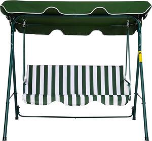 Dondolo 3 Posti da Giardino cm in Acciaio Becker Swing Bianco e Verde
