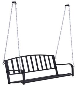 Dondolo Sospeso 2 Posti da Giardino in Metallo Nero