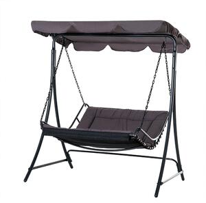 Dondolo 2 Posti da Giardino 160x117x173 cm in Acciaio e Poliestere Grigio
