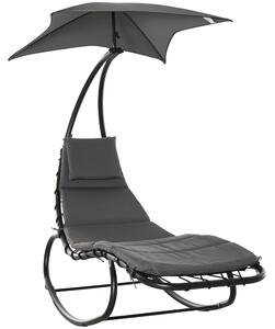 Lettino a Dondolo da Giardino 185x100x190 cm in Metallo Grigio scuro