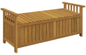 Outsunny Panca da giardino 2 posti in legno con vano da 151L panca da esterno con braccioli 128,5 x 56 x 53,5 cm marrone | Aosom Italy