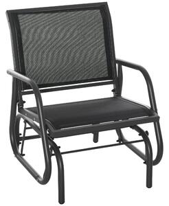 Sedia a Dondolo da Giardino 75x66x85 cm in Metallo e Textilene Nero